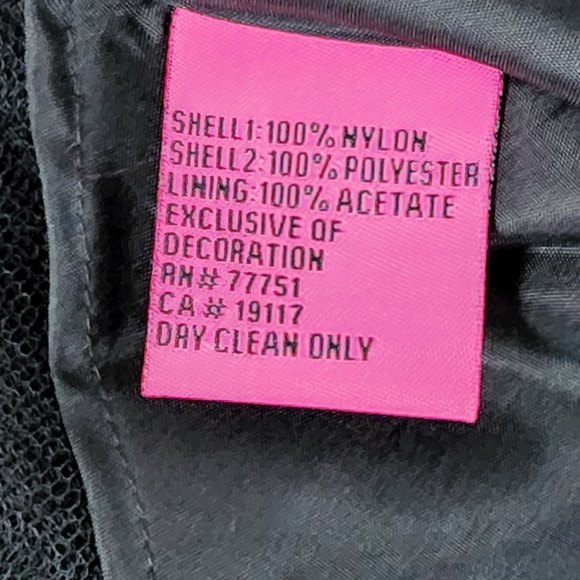 Betsey Johnson Black Sequined Dress Y2k Pink Bow Size 4 - like new - Picture 7 of 7